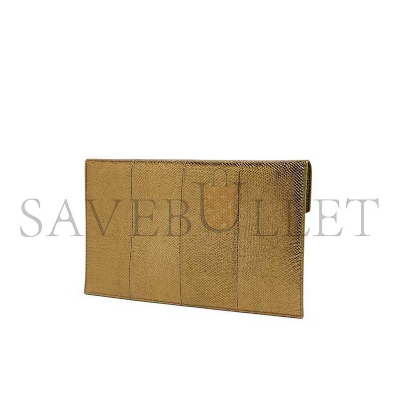 Y51 uptown Y51 metallic snakeskin pouch clutch bag in military gold 565739 (27*16*2cm)